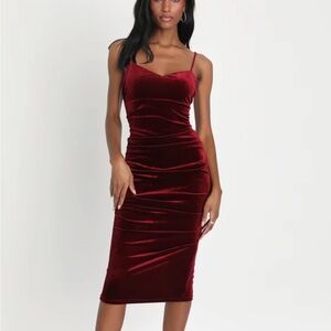 Maroon velvet dress ONLY WORN ONCE. perfect condition